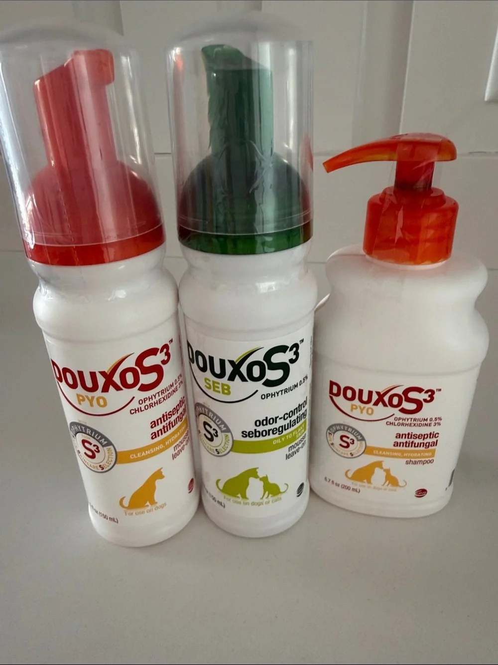 NEW Set Douxo S3 Antiseptic Antifungal Pet Shampoo & mousse for dogs